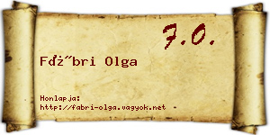 Fábri Olga névjegykártya