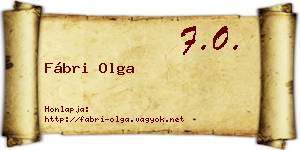 Fábri Olga névjegykártya